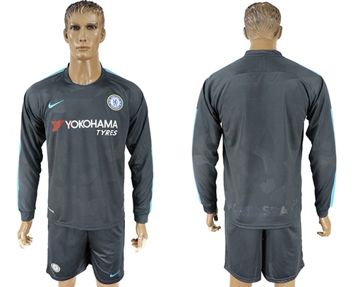 Chelsea Blank Sec Away Long Sleeves Soccer Club Jersey - Click Image to Close